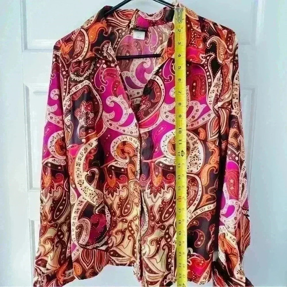 COPY - TAILOR B. MOSS SILKY PINK MAUVE BLOUSE SIZE LARGE - Picture 7 of 12